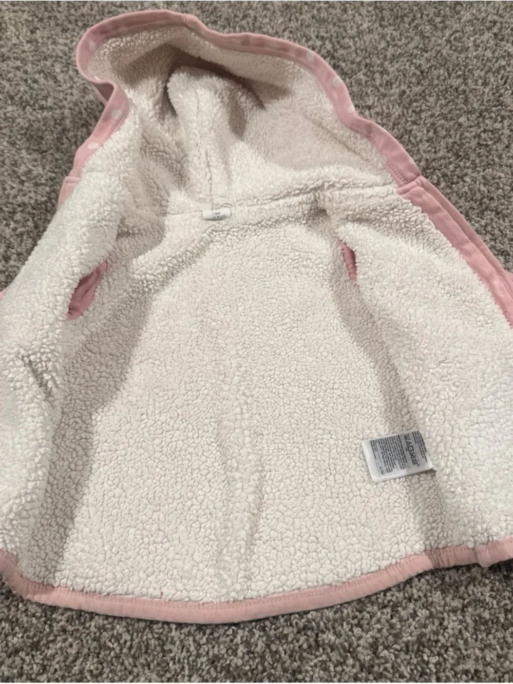 GAP Pink Polka Dot Hooded Zip-Up Sweatshirt with Glitter Logo